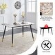 preview thumbnail 6 of 13, Modern Sintered Stone Dining Table Set for 4, 5 Piece Marble Dining Table Set, Kitchen Room Set with 4 Chairs and Metal Legs