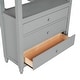 preview thumbnail 15 of 13, Elegant Design Loft Bed with Shelves, Drawers and Desk, Health and Comfort, Twin Size, Grey