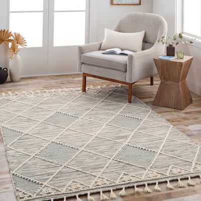 Maaxi Handmade Farmhouse Trellis Wool Area Rug