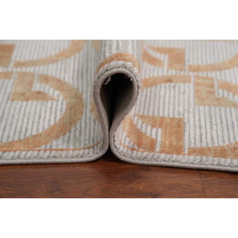 Machine Made Oriental Polyester Carpet Modern Geometric Greys & Charcoal Modern Area Rug - 7' 5'' X 5' 2''