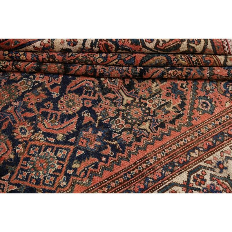Pre-1900 Antique Malayer Persian Runner Rug Hand-knotted Wool Carpet - 6'10" x 15'7"