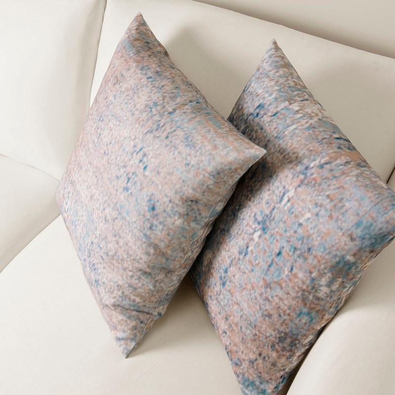 Exclusive Fabrics Printed Cotton Throw Pillow Covers 18 X 18 - Textured Decorative Pillow Covers (Set of 2)