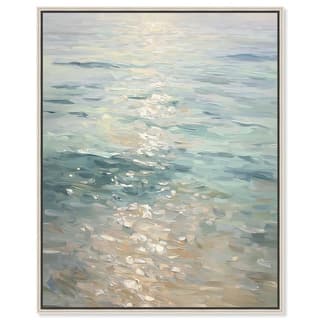 Sea Sunset Coastal Decor Framed Canvas Print by Art Remedy