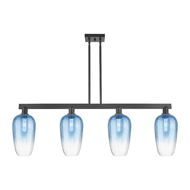 Innovations Lighting 716-4I-16-48 Brookhaven Flute Linear Brookhaven - Matte Black / Sapphire Blue