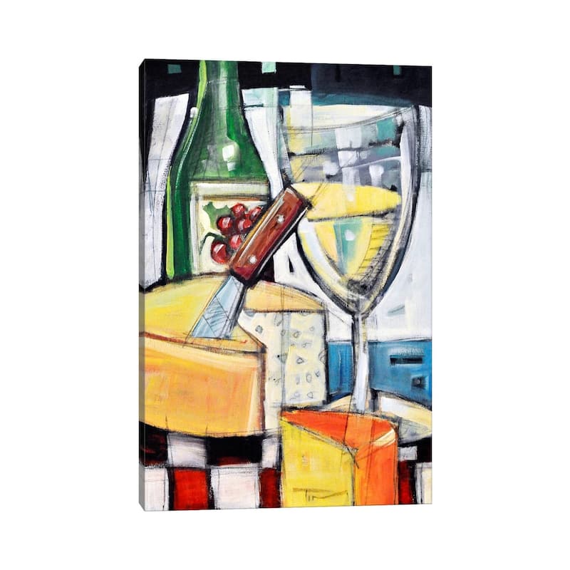 iCanvas "White Wine And Cheese" by Tim Nyberg Canvas Print