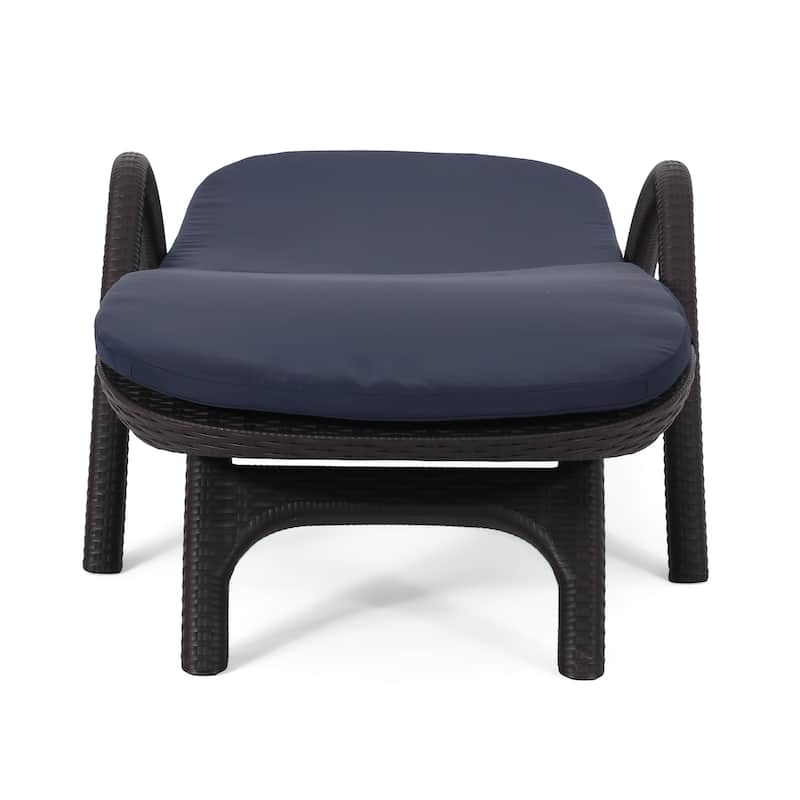Outdoor Chaise Lounge Chair Ergonomic Armchair with Cushion for Poolside Patio Garden