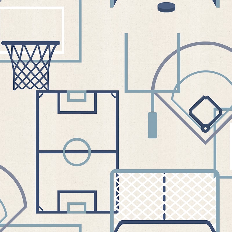 Veer Decor Sports Play Zone Peel and Stick Wallpaper - 8" x 11" - Cream