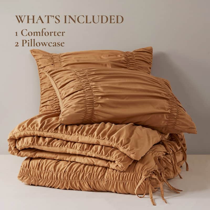 Luxury Brown King Bedding Set 3PC OEKO-TEX Certified Microfiber Comforter