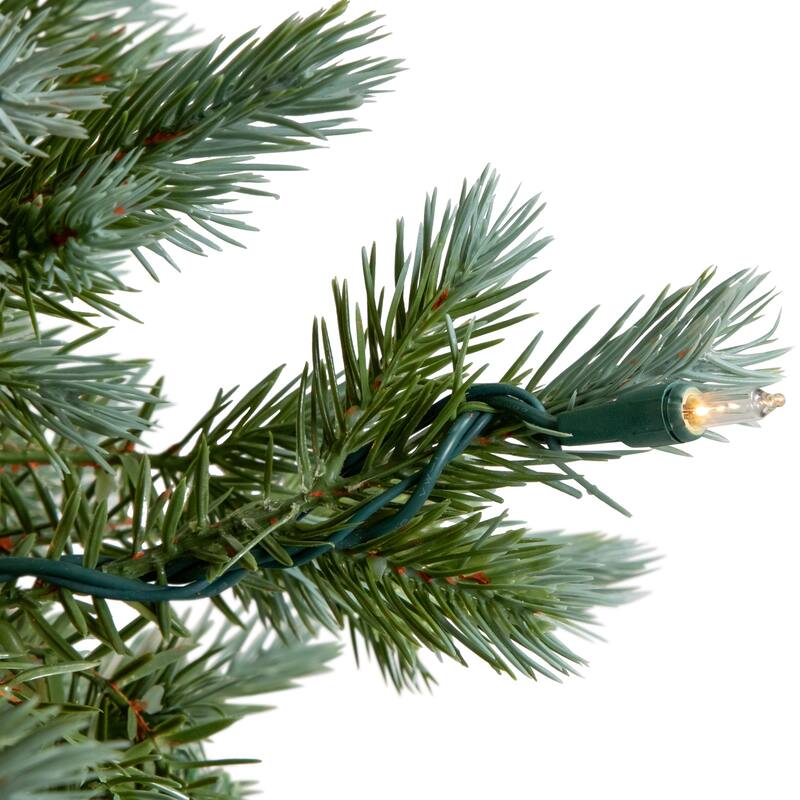 4' Potted Blue Spruce Artificial Christmas Tree Clear Lights