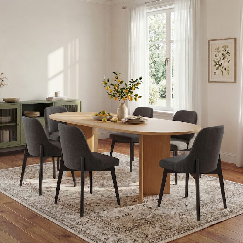 Upholstered Side Chair Dining Chairs Kitchen Chairs with Wood Legs Set of 2