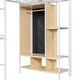 preview thumbnail 33 of 31, Metal Loft Bed with Built-in Wardrobe and Storage Shelves, Twin Size Loft Bedframe with Bulit-in Desk and Hanging Rod for Kids