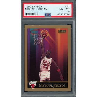 Michael Jordan 1990 Skybox Basketball Card #41 Graded PSA 8 - 8'6" x 11'6"