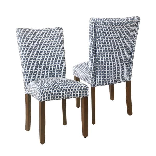 slide 2 of 78, HomePop Classic Parsons Dining Chair - Set of 2 Blue Geometric