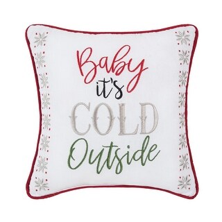 Baby It's Cold Outside Small Christmas Accent Pillow, 10" x 10"