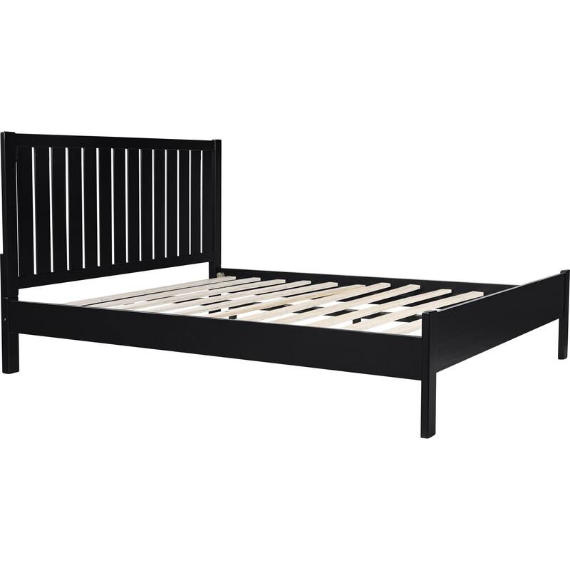 Graham Wooden Platform Bed with Slatted Headboard