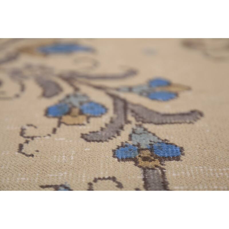 Traditional Beige Tabriz Persian Rug Handmade Wool Carpet - 7'6"x 10'10"