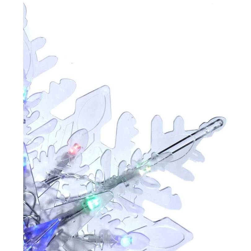 Kurt Adler 20-Light 10-Inch Clear Snowflake Treetop with Color-Changing RGB LED Bulbs - 12"
