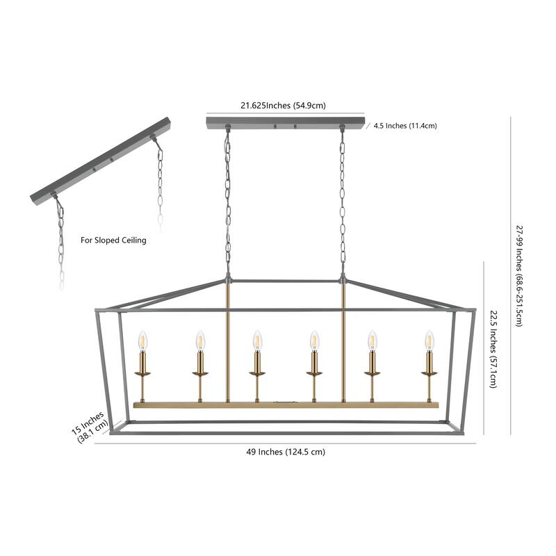 Marion Lantern Metal LED Pendant, by JONATHAN Y