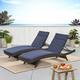 Salem Outdoor Cushion Set for Chaise Lounge - Cushions only (Set of 2) by Christopher Knight Home - 79.25"L x 27.50"W x 1.50"H - Navy
