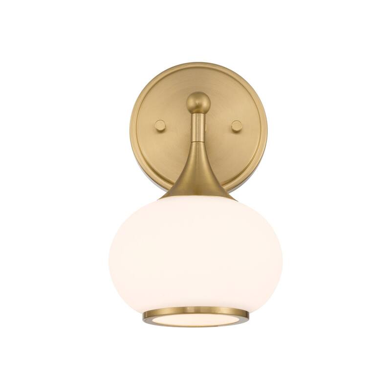Acroma 1 Light Wall Sconce with Opal Glass Shade