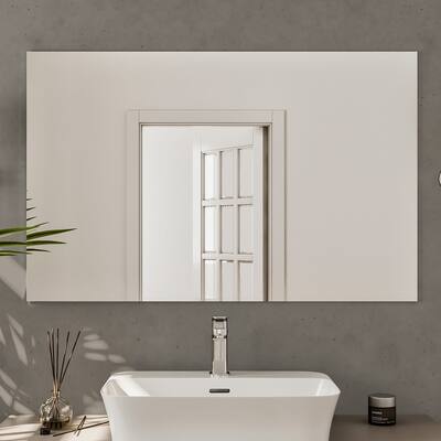 Eviva Sleek 42" x 30" Rectangular Frameless Mirror - Clear