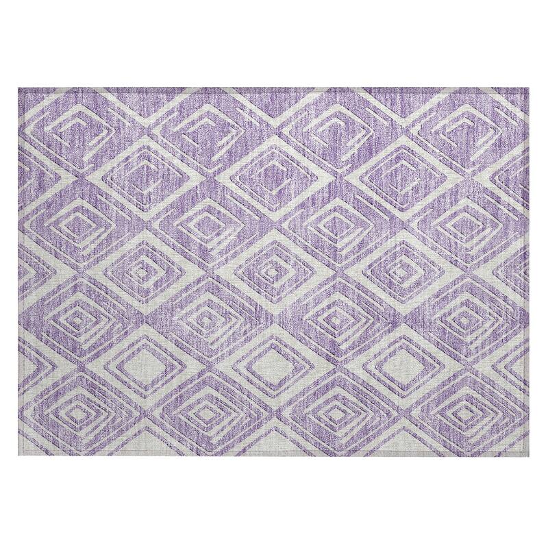 Machine Washable Indoor/ Outdoor Chantille Contemporary Diamonds Rug