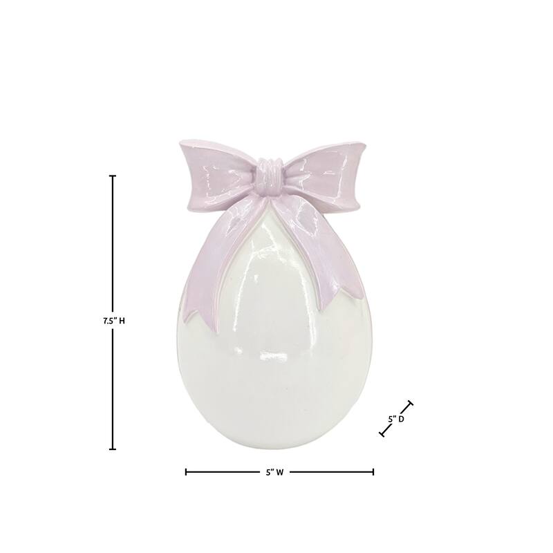 7.5" Resin Egg With Bowtie