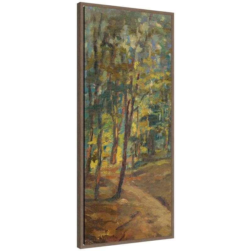 Kate and Laurel Forest interior by Leopold Horovitz PANEL by Nostalgia Prints Framed Canvas Wall Art Print - 18 x 40