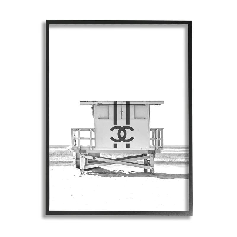 Stupell Fashion Brand Beach Hut Framed Giclee Art Design by Lil' Rue - 24 x 30 - Black