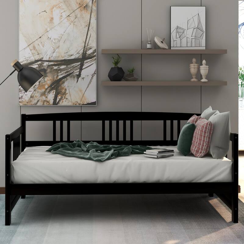 Multifunctional Twin Size Solid Wood Daybed, Espresso Finish