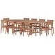 preview thumbnail 1 of 8, Amazonia Chiesa 11-piece Teak FSC Certified Extendable Outdoor Patio Dining Set - 11 Piece Brown