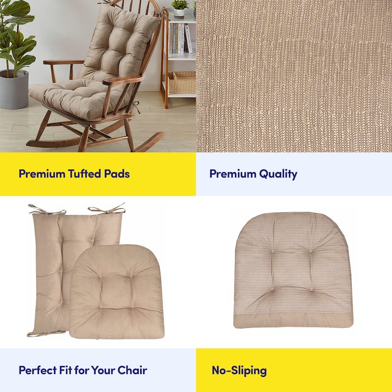 Sweet Home Collection Rocking Chair Cushion Set