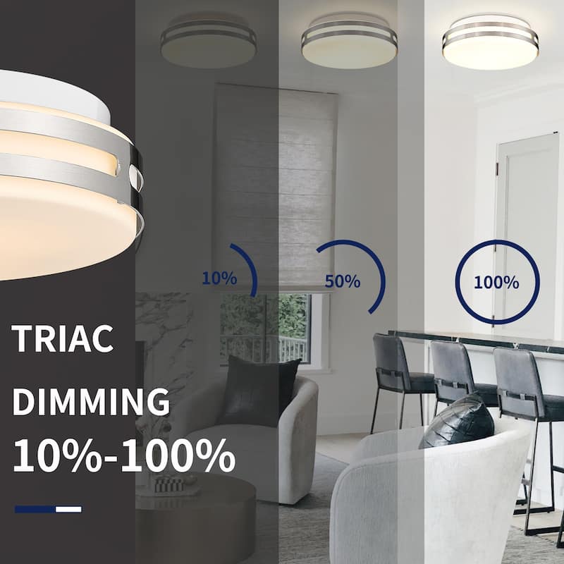Flush Mount Ceiling Light with Frosted Glass Shade - N/A