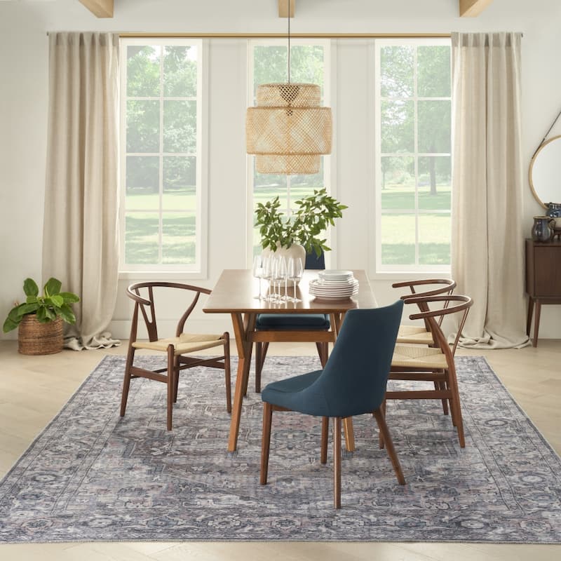 Rona Power Loomed Distressed Floral Area Rug By HomeRoots - 8' x 10'