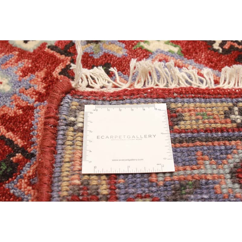 ECARPETGALLERY Hand-knotted Serapi Heritage Dark Red Wool Rug - 2'5 x 10'2