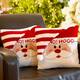 Glitzhome 14"L Hooked 3D Christmas Pillow - "2PK Santa"