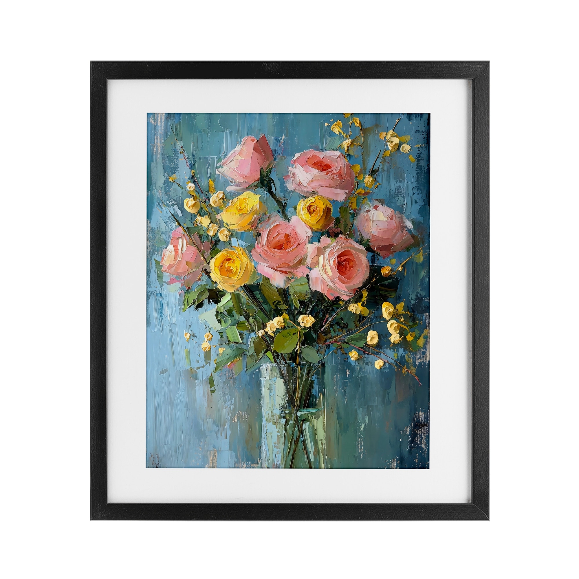 Stupell Pink And Yellow Rose Display Under Glass Framed Design By Creative Studio