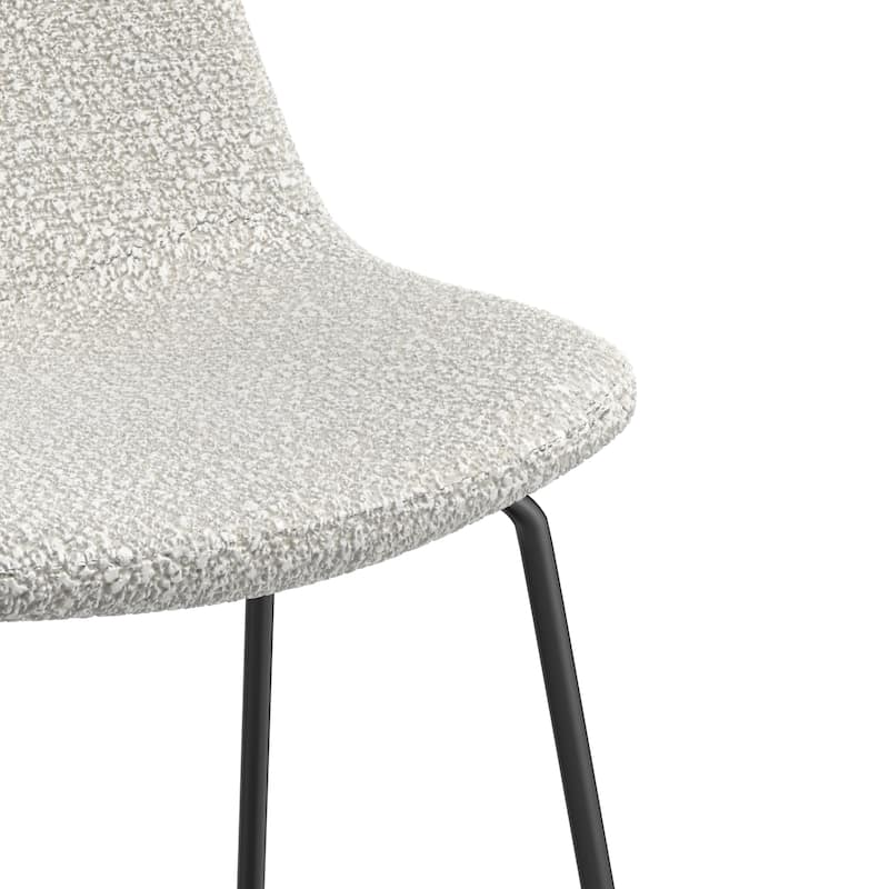 Counter Stools in White Boucle Black Legs (Set of 2)