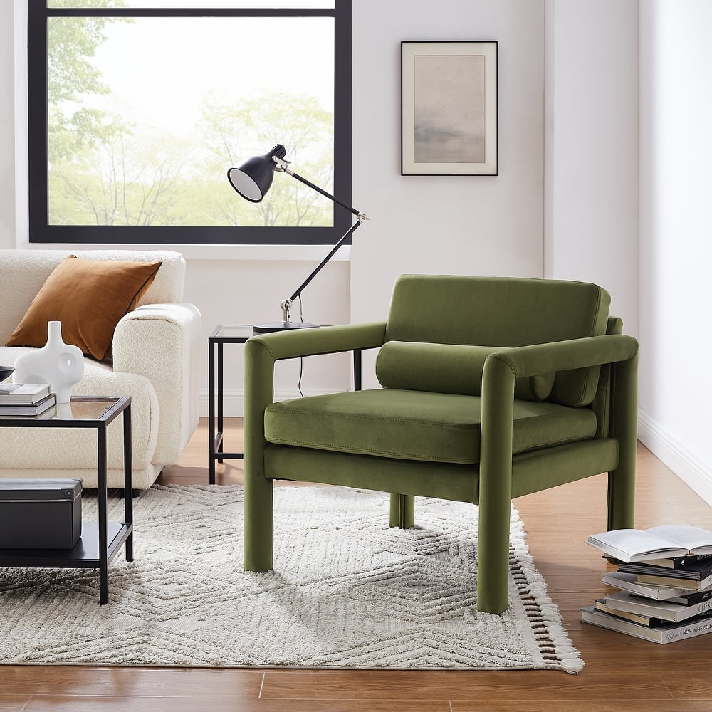 Art Leon Velvet Accent Armchair