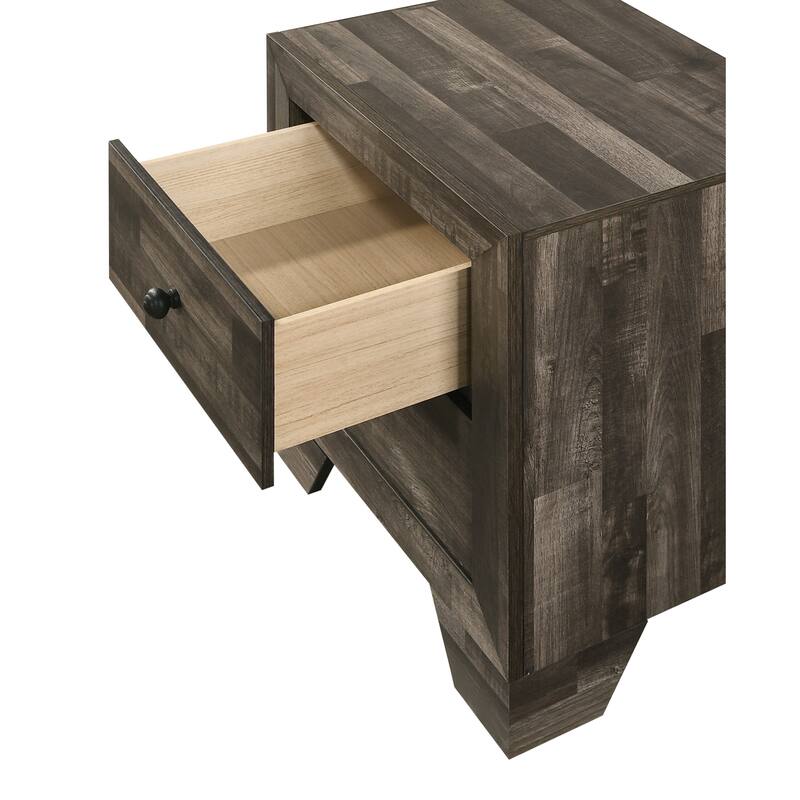 Rustic Two-Drawer Nightstand with Round Handles