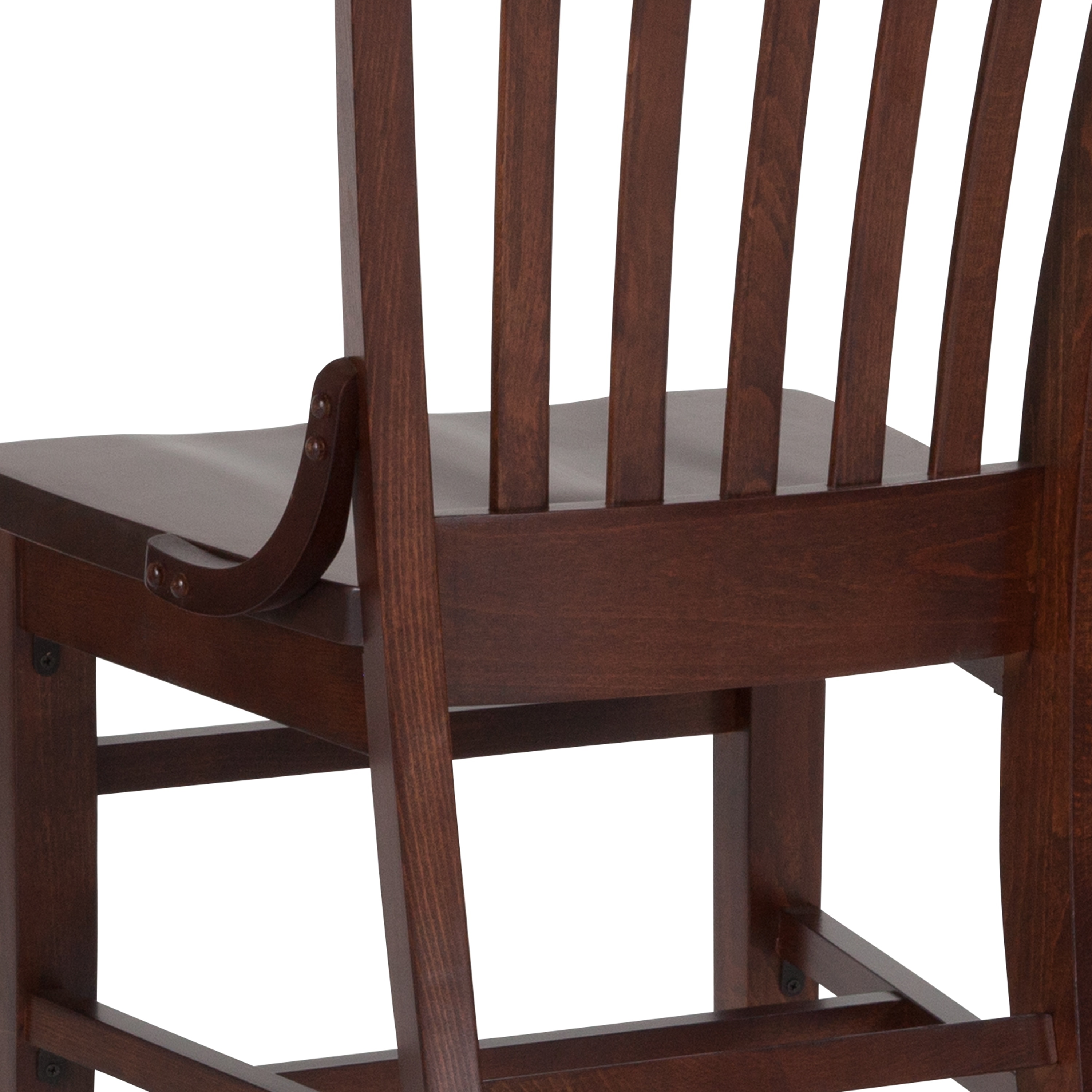 Hercules Series Stackable Wood Cross Back Chair with Cushion Mahogany