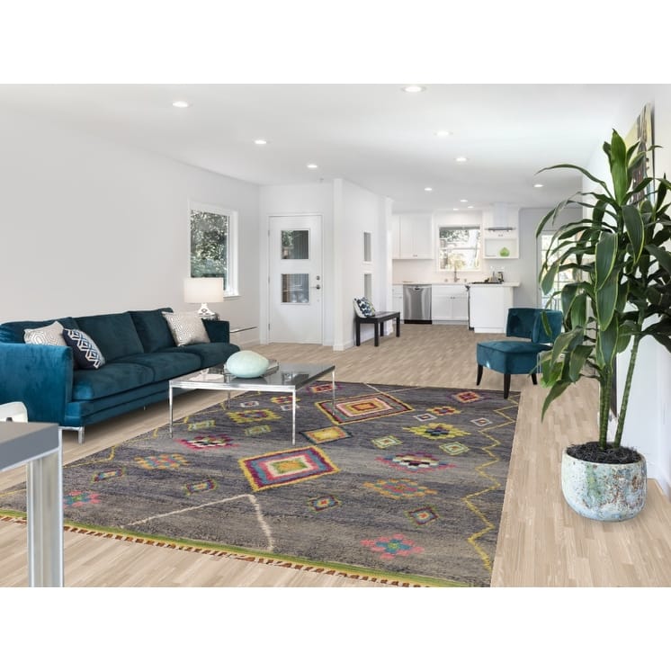 Geometric / Moroccan Style Rug Hand-Knotted Wool Carpet - 6'10" x 10'10"