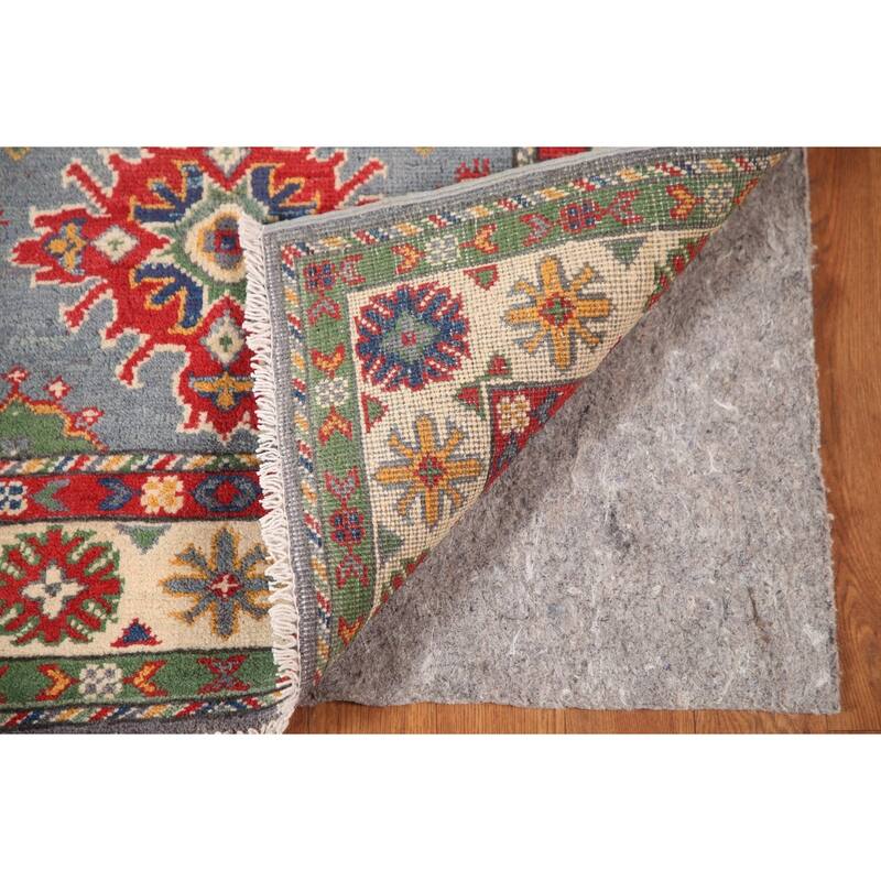 Kazak Oriental Foyer Rug Hand-Knotted Geometric Wool Carpet - 2'9" x 4'1"