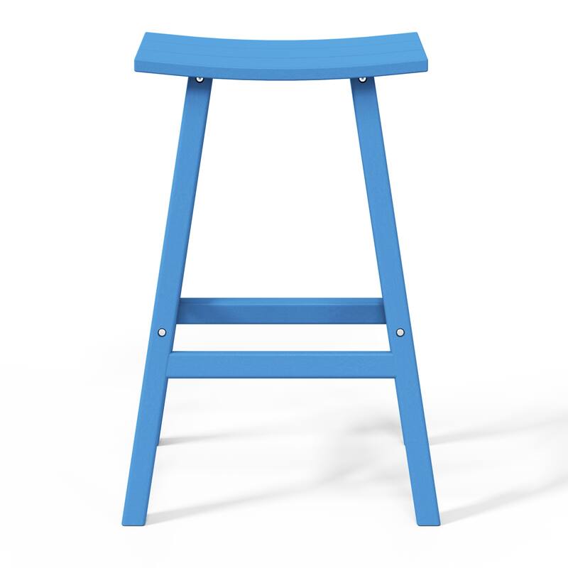Laguna Hdpe All Weather Outdoor Patio 29" Saddle Seat Bar Stool (Set Of 3)