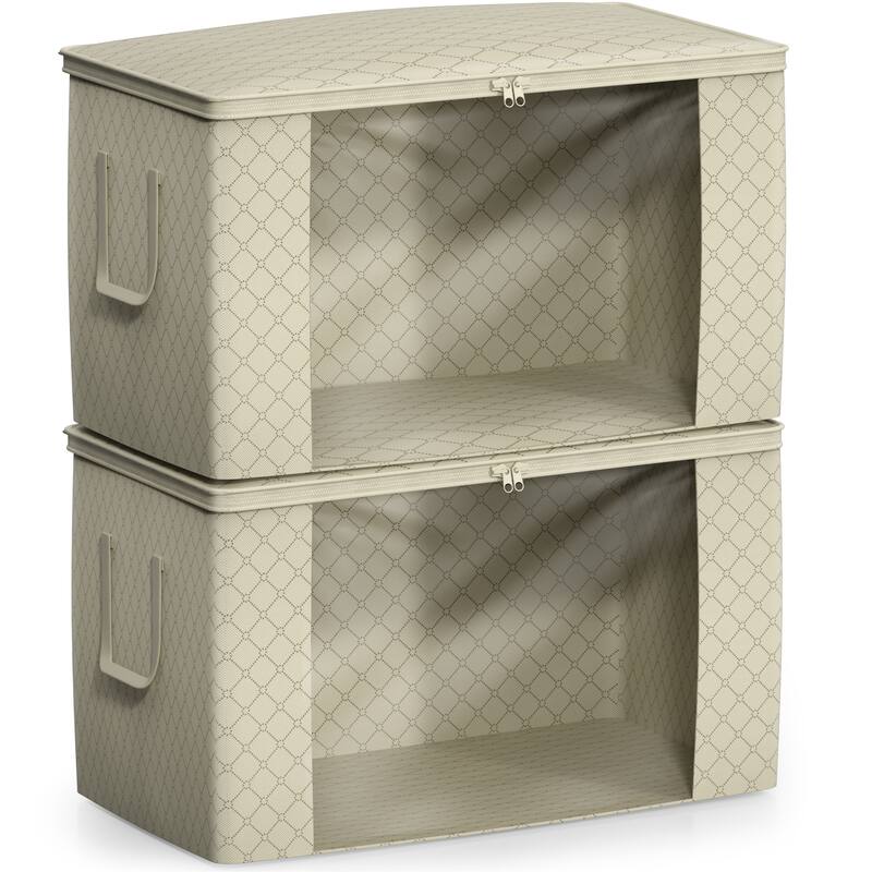 Sorbus Foldable Storage Bag Organizers, Large Clear Window & Carry Handles, Great for Clothes, Blankets, and More