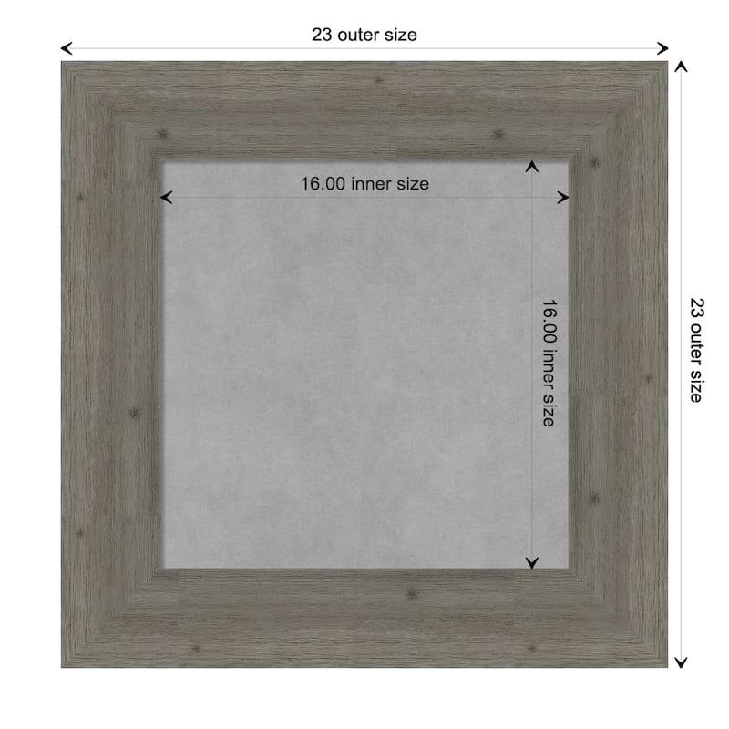 Amanti Art Fencepost Grey Framed Magnetic Board - Board Size 16x16