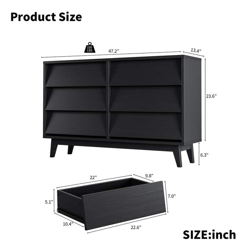 Mieres Dresser for Bedroom, 30" Tall Double Dresser Chest of Drawers, Hidden Drawer Handle, Storage Drawer Organizer