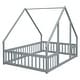 preview thumbnail 48 of 49, Full Floor House Bed with Fence,Guardrails