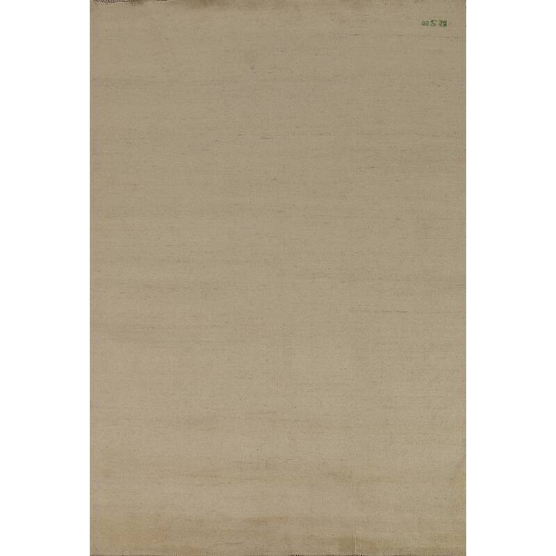 Modern Solid Gabbeh Oriental Area Rug Handmade Wool Carpet - 6'1" x 8'11"