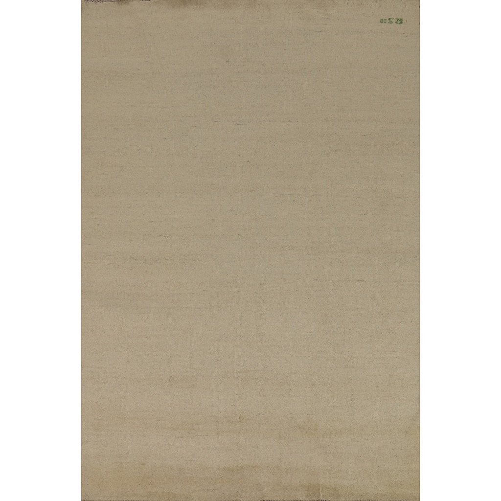 Modern Solid Gabbeh Oriental Area Rug Handmade Wool Carpet - 6'1" x 8'11"